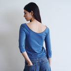 WAVE UNION Convertible Three-quarter sleeve top Dark blue