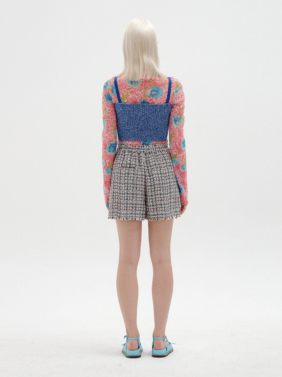 EENK EENK STAR Tweed Shorts - Blue Multi