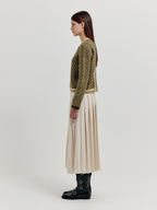 EENK EENK XOUE Check Jacquard Knit Pullover - Khaki/Yellow