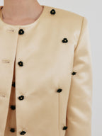EENK ZROEL Flower Cropped Jacket - Yellow