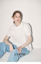 L'AUTRE DE MIN [Add color] Lautre Jane Puff White Blouse