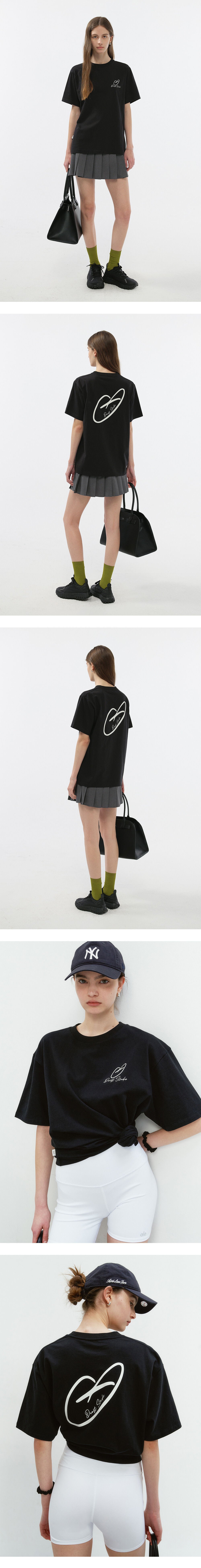 DUNST UNISEX HEART D LOGO T-SHIRT BLACK_UDTS6B140BK