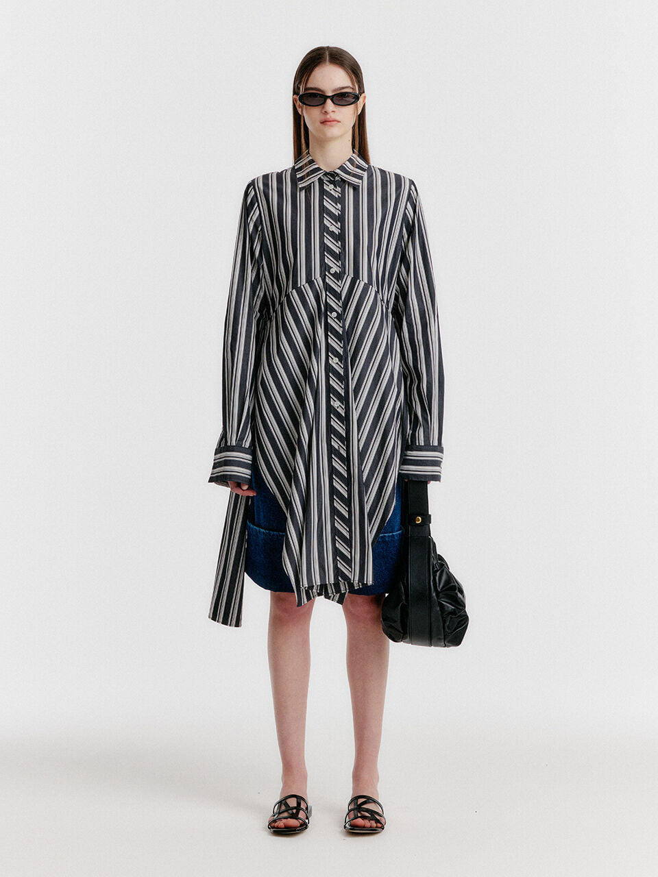 EENK YEVA Stripe Long Shirt - Black