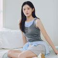 MARITHÉ+FRANҪOIS GIRBAUD W LAYERED SLEEVELESS heather charcoal