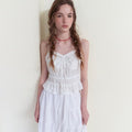 ETMON Smocked Cami Blouse, White