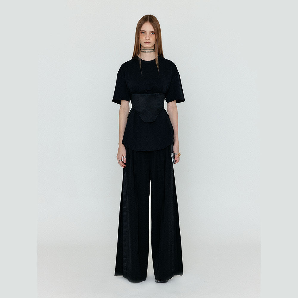 EENK EENK WILI Two-Tuck Wide Pants - Black