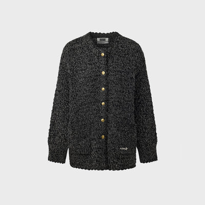 Oversized Knit Cardigan - Black
