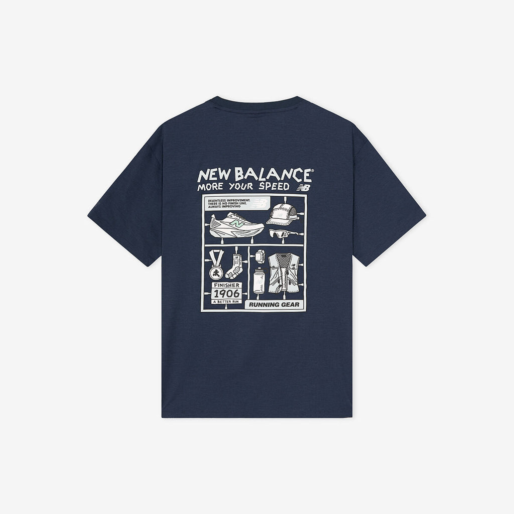NEW BALANCE NBNEG35613 / UNI FROZEN pictogram short sleeve t-shirt (NAVY)