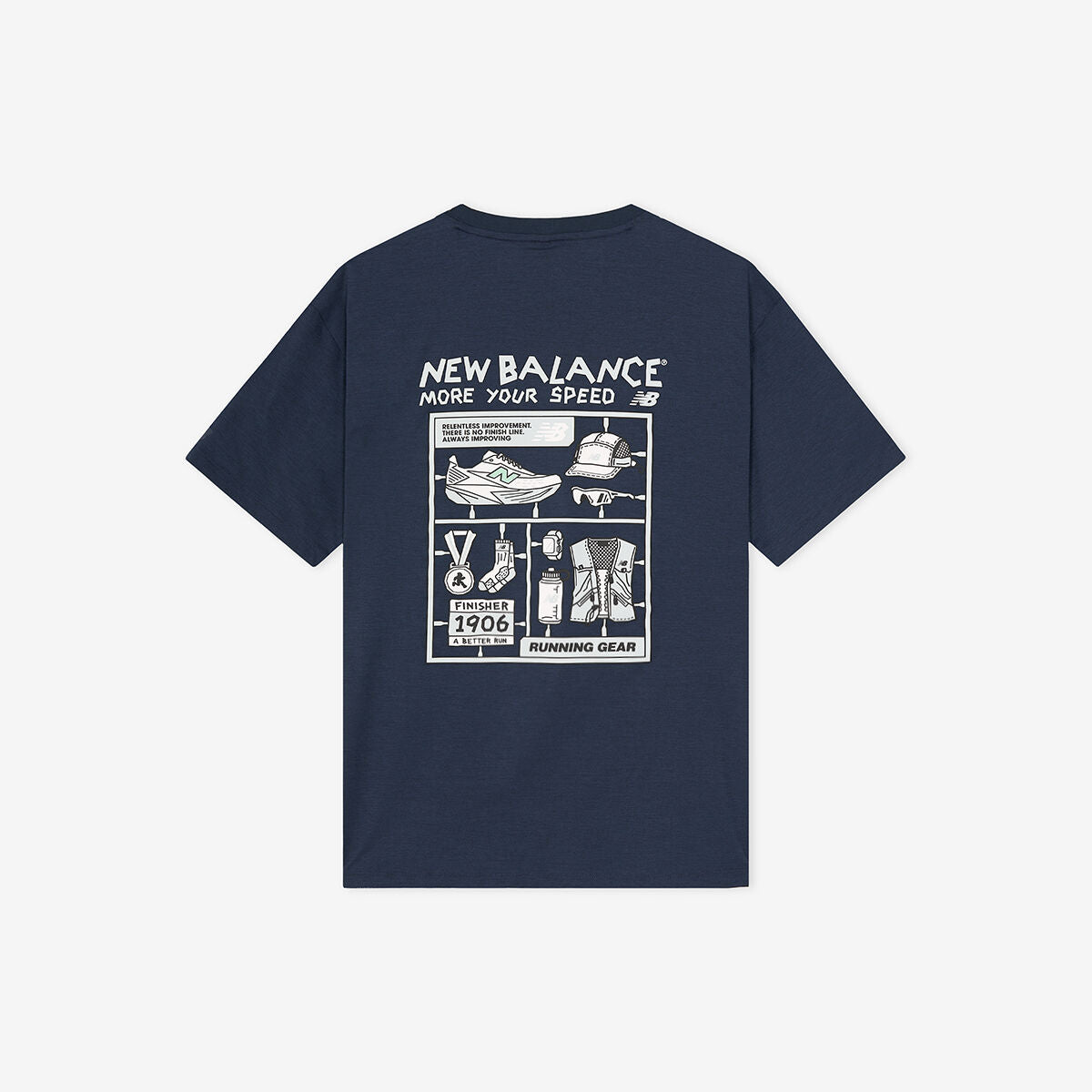 NEW BALANCE NBNEG35613 / UNI FROZEN pictogram short sleeve t-shirt (NAVY)