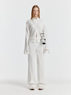 EENK YESSITA Lace-trim Pleats Shirt - White