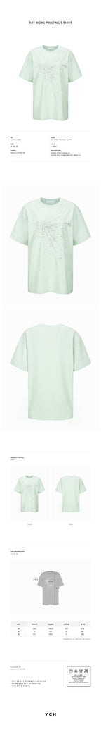 YCH ART WORK PRINTING T-SHIRT MINT (W24TS11151MT)