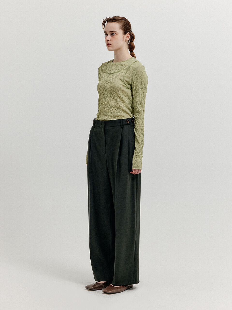 EENK EENK T-Shirt Layered Jersey Top - Green