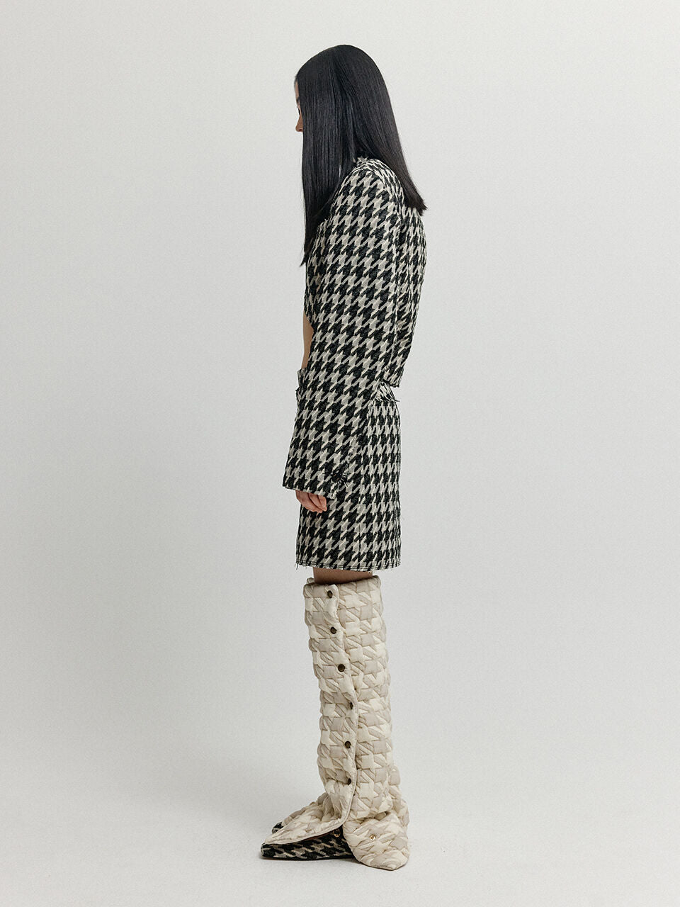 EENK XOPO Pocket Mini Skirt - Black/Ivory Check