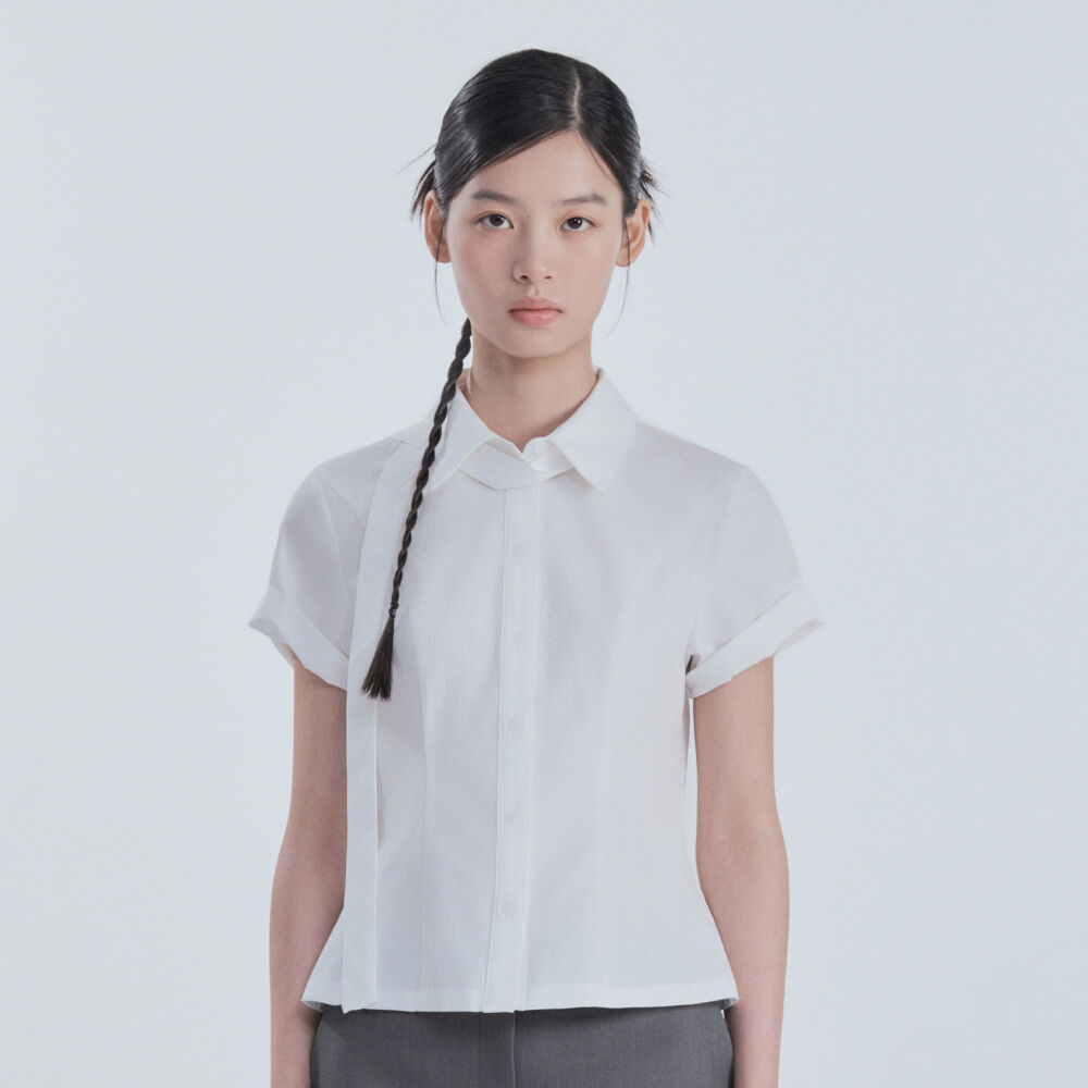 MAUSOLEUM Half-Sleeve Tailored Shirt - White