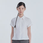 MAUSOLEUM Half-Sleeve Tailored Shirt - White