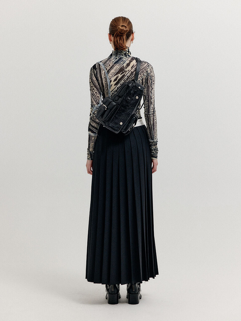 EENK EENK XOL Paneled Turtleneck Top - Black/Beige