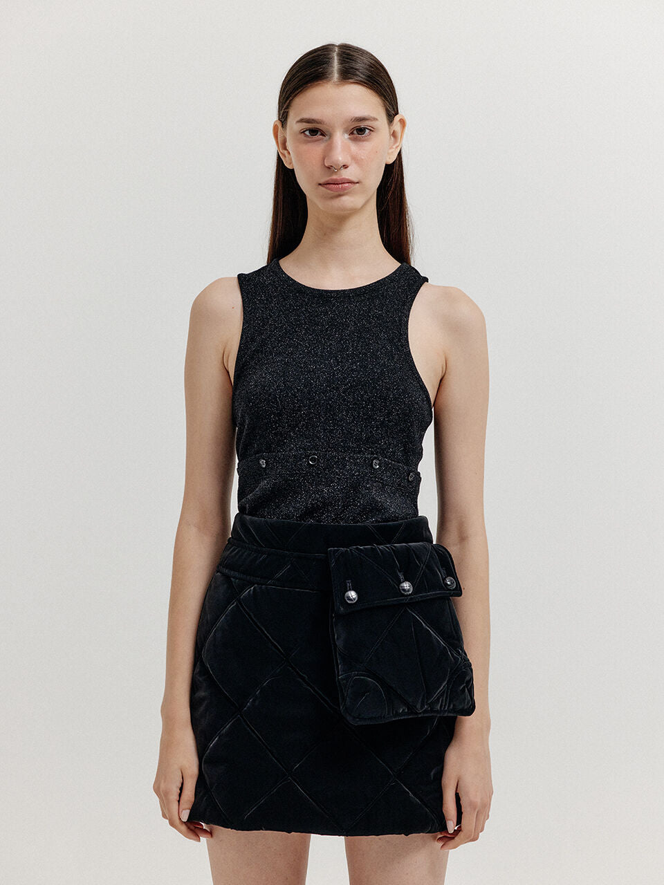 EENK EENK XEP Separable Sleeveless Jersey Top - Black