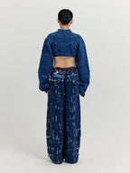 EENK EENK XILI Cable Knit Crop Cardigan - Navy
