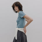 HUNCH Ribbed Incision Slim Tee (3color)