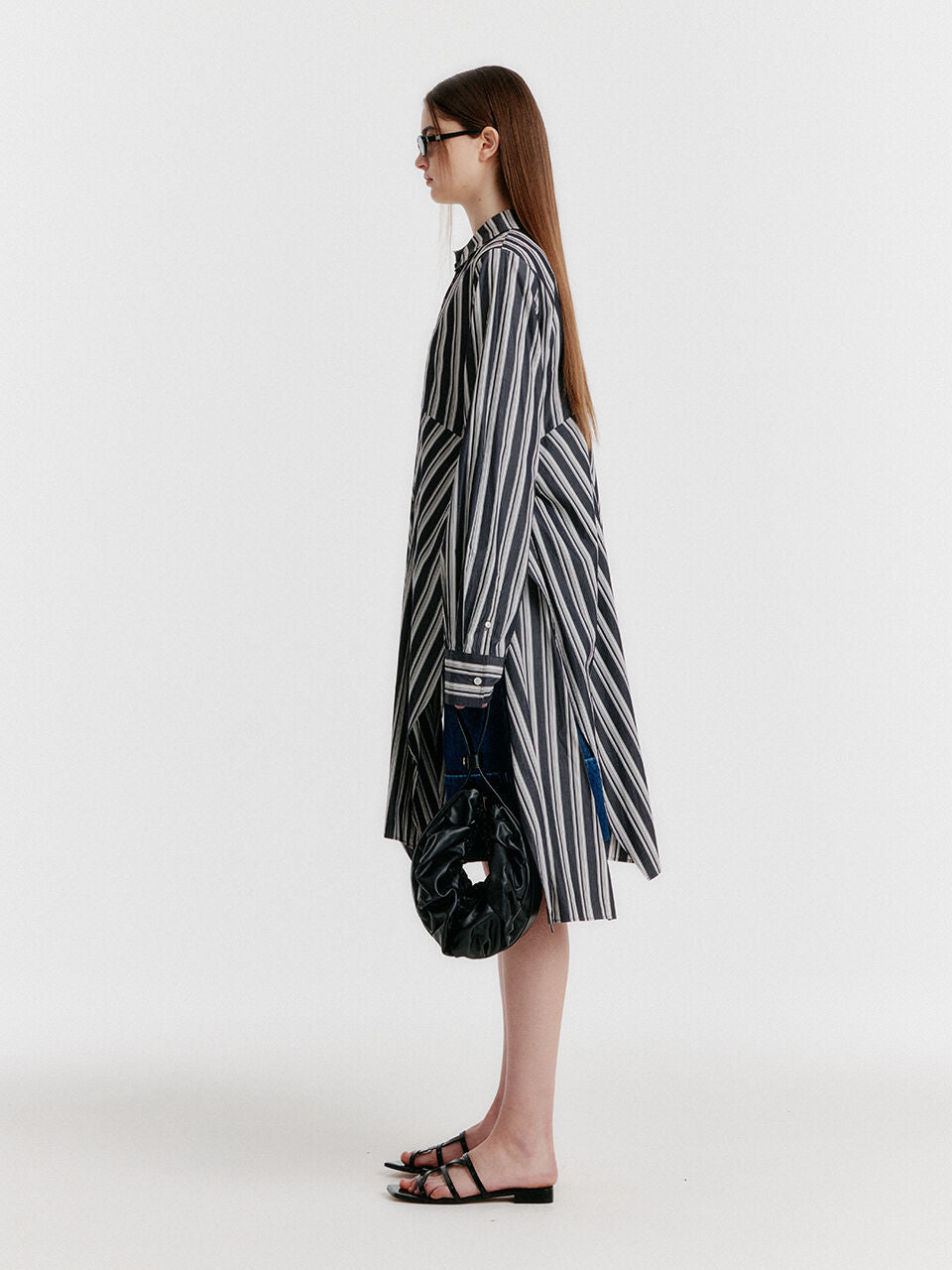 EENK YEVA Stripe Long Shirt - Black