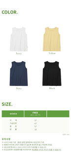 CHIQUITA 8th_Cotton basic sleeveless t-shirt navy 242606SNV (domestic production)