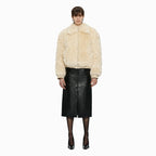 YCH FAUX LEATHER MIDI SKIRT BLACK (W24SK6032BK)