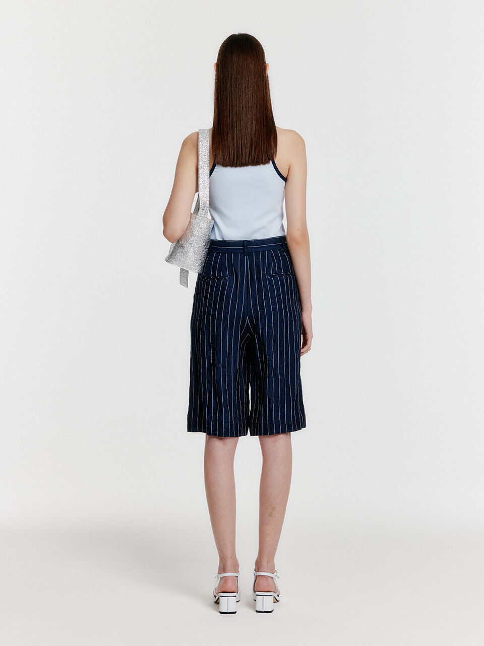 EENK YOUE Contrast Halter Top - Sky Blue