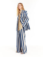 EENK EENK UPTOWN Double-Breasted Blazer - Ivory/Navy Stripe