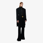 YCH ZIP-UP SLIT KNIT DRESS BLACK (F24KD8031BK)