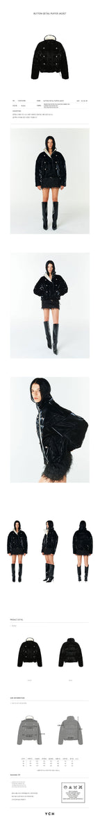 YCH BUTTON-DETAIL PUFFER JACKET BLACK (F23OT011BK)