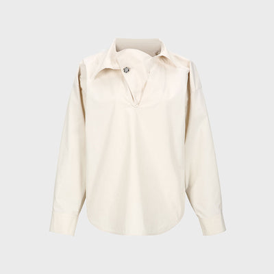 SCARF-DETAILED SHIRT CREAM (W23BL303CR)