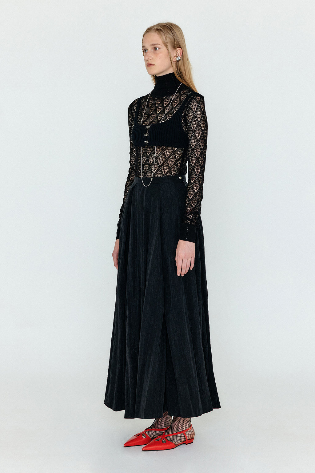 EENK WICOLE Flared Maxi Skirt - Black