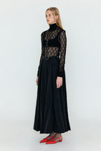EENK WICOLE Flared Maxi Skirt - Black