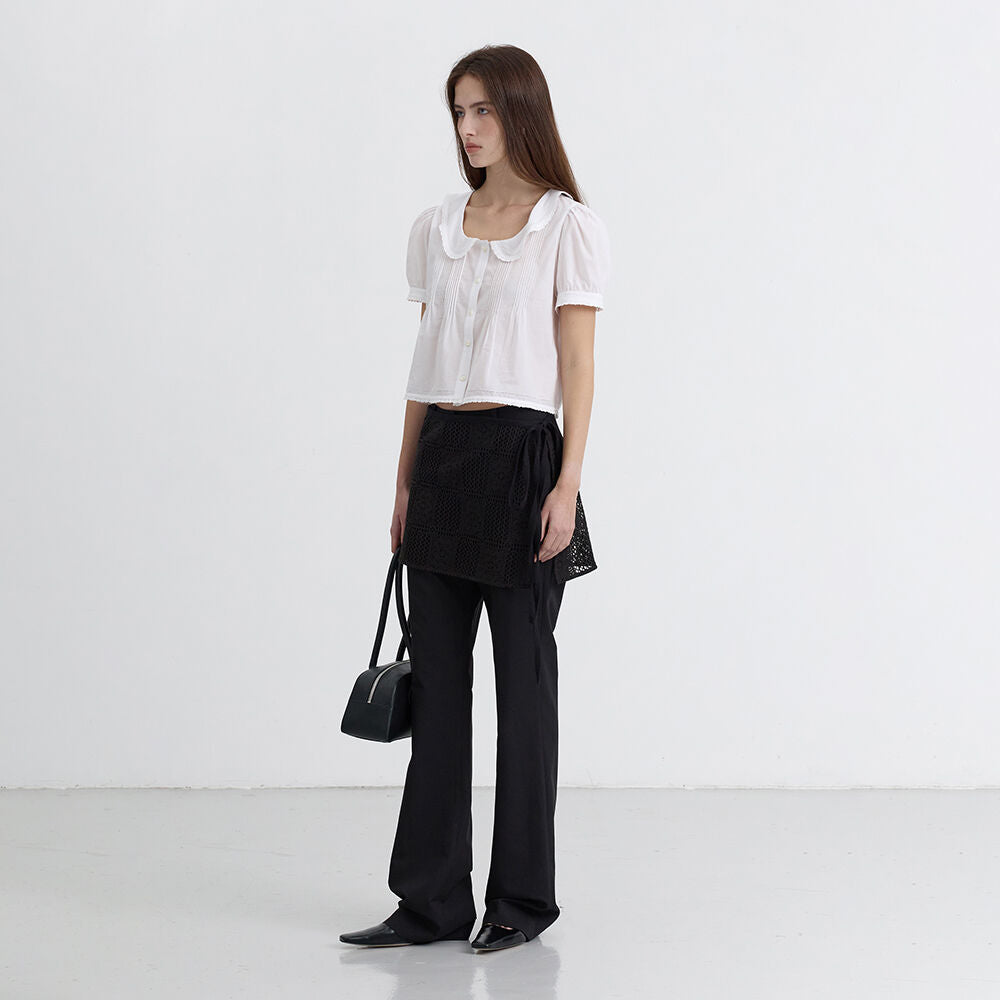 DUNST FRILL COLLARED BLOUSE WHITE_UDBL5B225WT