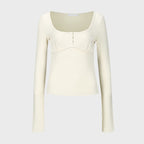 YCH LONG SLEEVE BUSTIER TOP CREAM (W24TS11031CR)