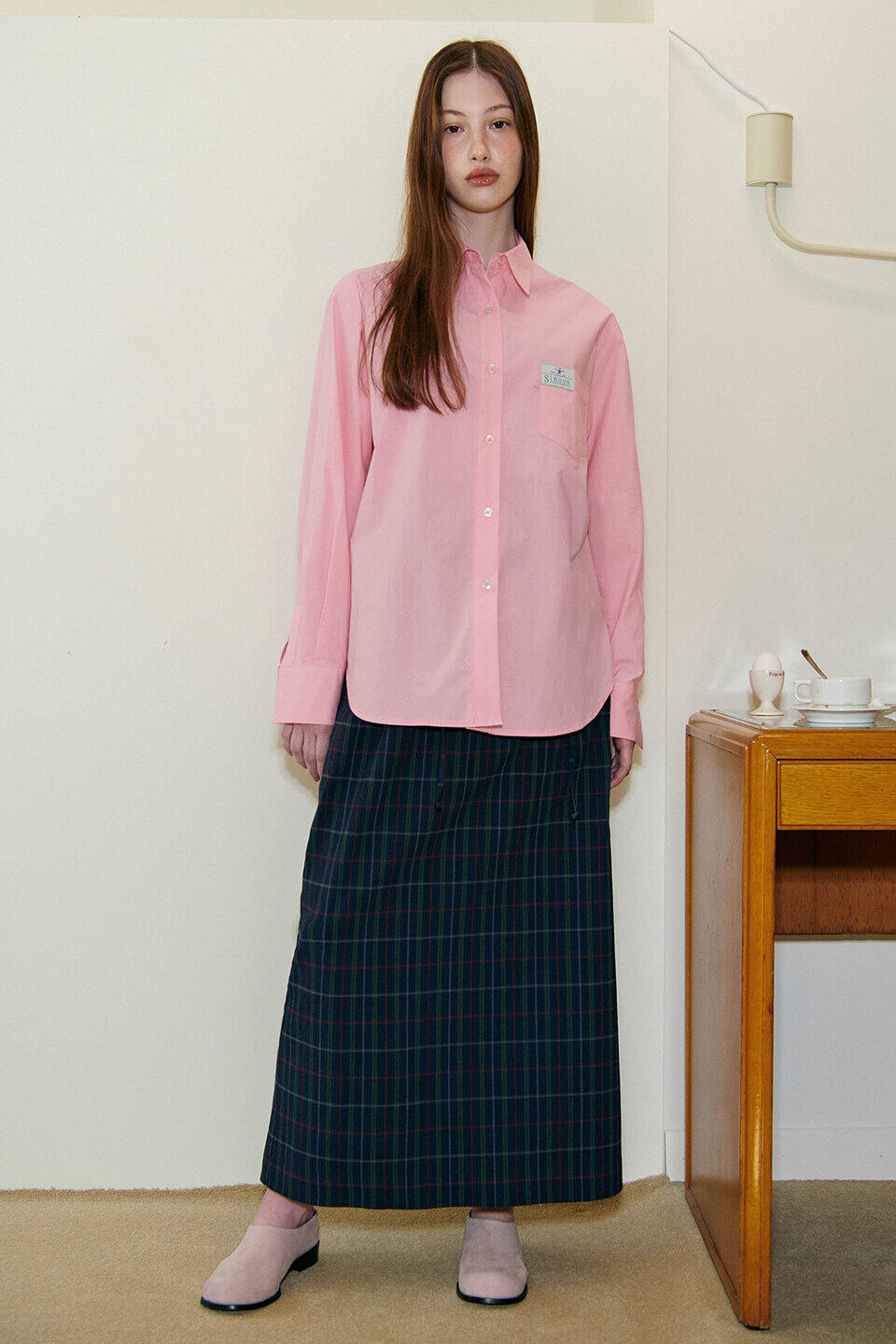 SINOON Classic Cotton Shirt (Light Pink)