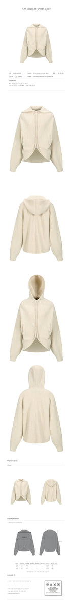 YCH FLAT-COLLAR ZIP-UP KNIT JACKET CREAM (F24KT8041CR)