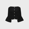 YCH KNITTED SKIRT&PONCHO BLACK (W23KT804BK)