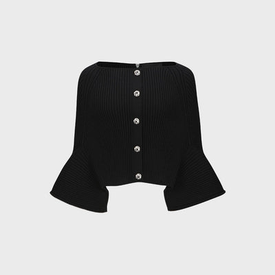 KNITTED SKIRT&PONCHO BLACK (W23KT804BK)