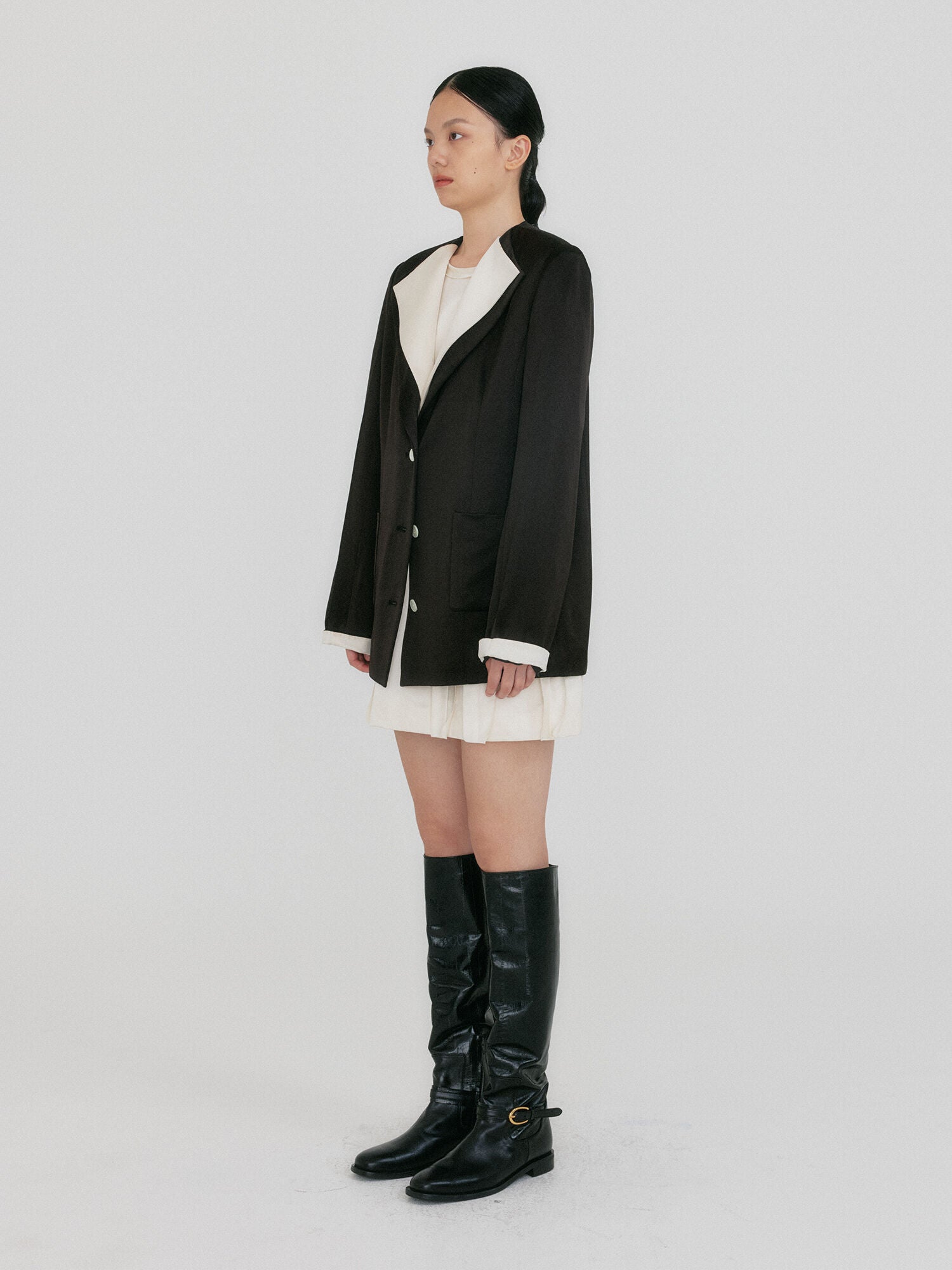 EENK ZUIEL Wide Lapel Jacket - Black