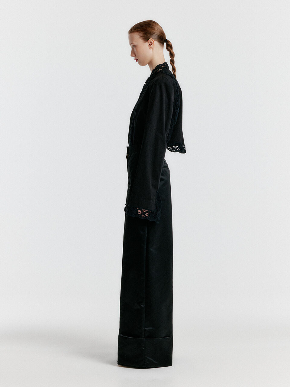 EENK [Kim Na-young wearing] YOHO Turn-up Pants - Black