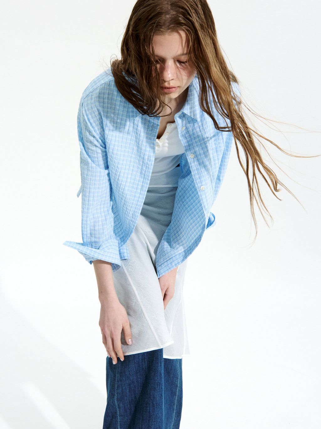 LOW CLASSIC Lc CHECKED REGULAR-FIT SHIRT_SOFT BLUE_LC252SH06B2