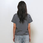 GENERAL IDEA WOMAN color combination striped short sleeve t-shirt [NAVY] / GF2LTS522
