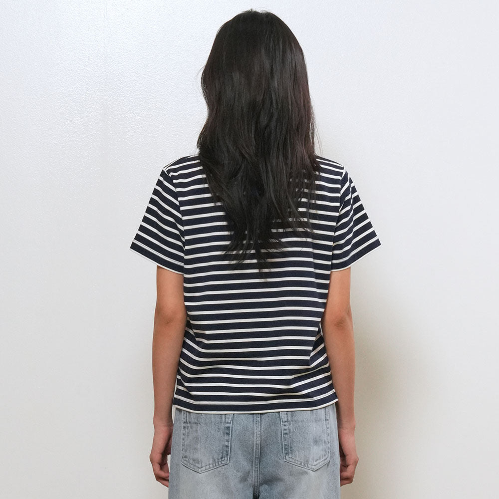 GENERAL IDEA WOMAN color combination striped short sleeve t-shirt [NAVY] / GF2LTS522