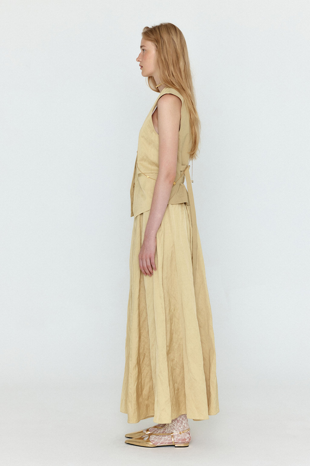 EENK EENK WICOLE Flared Maxi Skirt - Beige