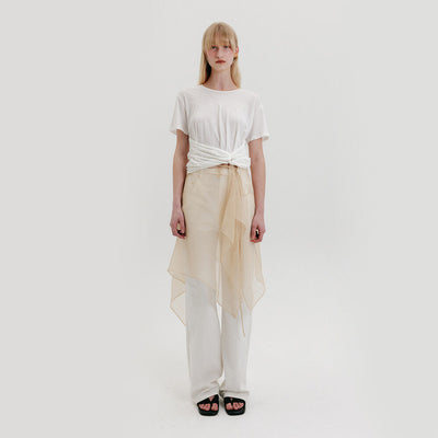 Organza Wrap Skirt - Beige
