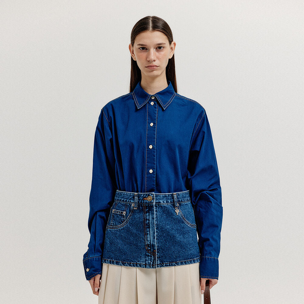 EENK EENK Shirt with Skirt Belt - Denim Blue