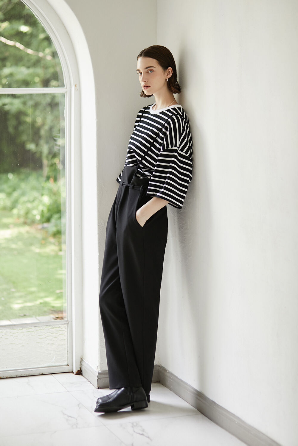 ariff low overall pants_BLACK
