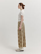 EENK EENK XOVEL Pleated Maxi Skirt - Beige Multi
