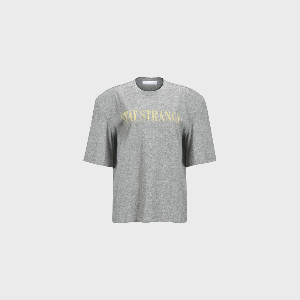 YCH STAY STRANGER-PRINTED TSHIRT GREY (F24TO9231GY)